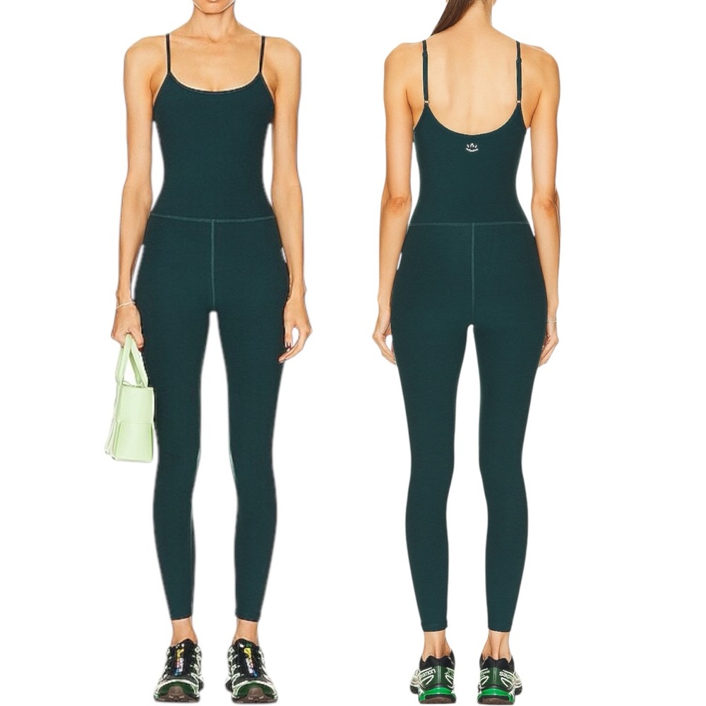 BEYOND YOGA Spacedye Uplevel Midi Jumpsuit size XS in Midnight Green Heather